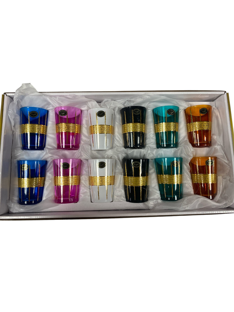 Set de 12 Vasos de Te  Dorado 10x6,5 cm / unidad