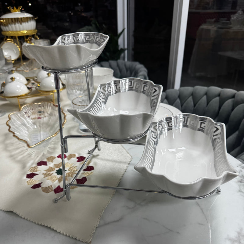 Set 3 fuentes aperitivo con soporte